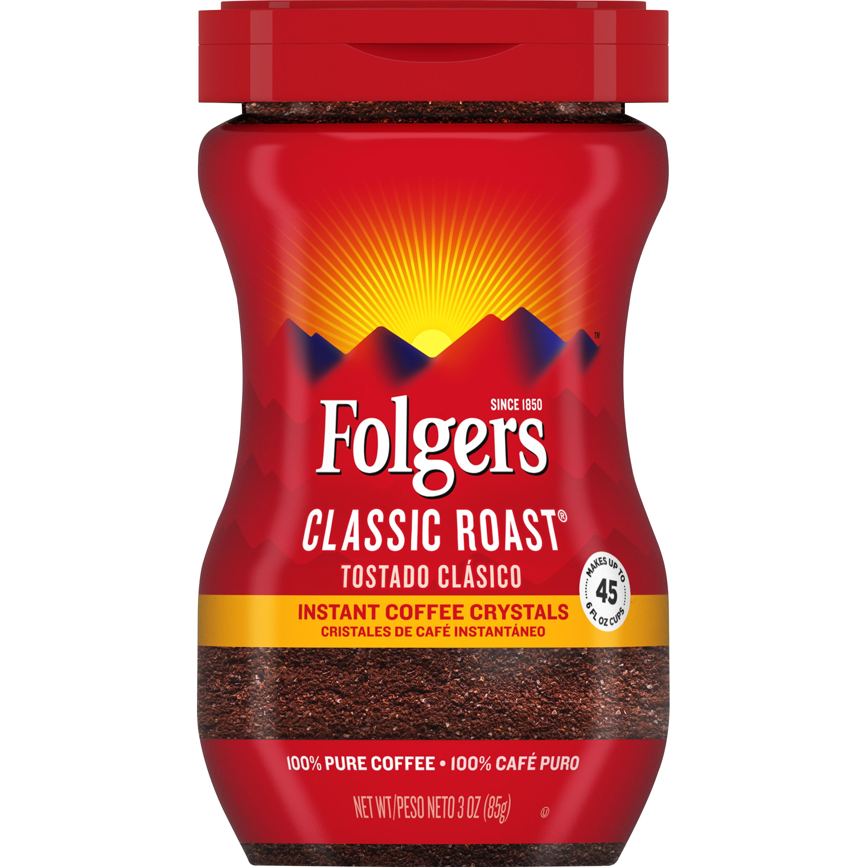 Folgers Classic Roast Instant Coffee, 3Ounce