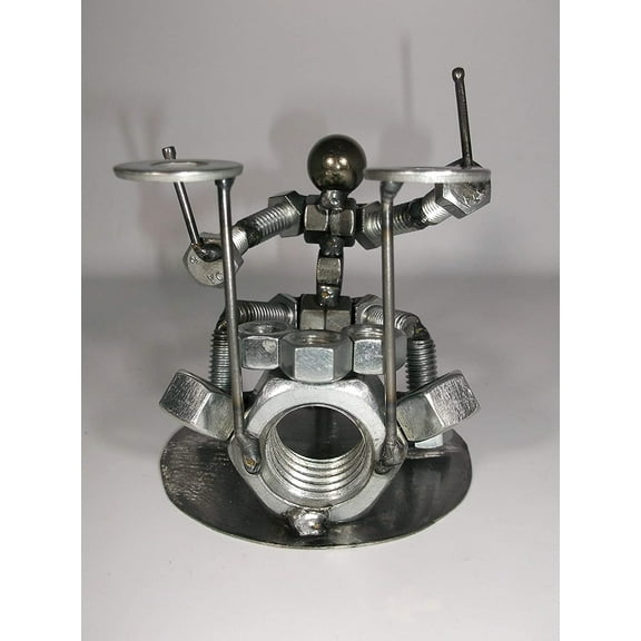 Drummer Metal Bolt Figurine