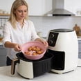 thumbnail image 6 of Air Fryer Liner Round Reusable Silicone Baking Tray Food Grade Kitchen Accessory For Oven And Air Fryer Cooking(Pink-8X2.4In), 6 of 6