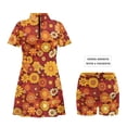 thumbnail image 4 of Uorisanigo Hippie Flowers Matching Couple Outfits Golf Shirts for Men Short Sleeve Dry Fit Casual Tennis Shirts and Womens Golf Dress with Shorts Short Sleeve Workout Tennis Dress, 4 of 8