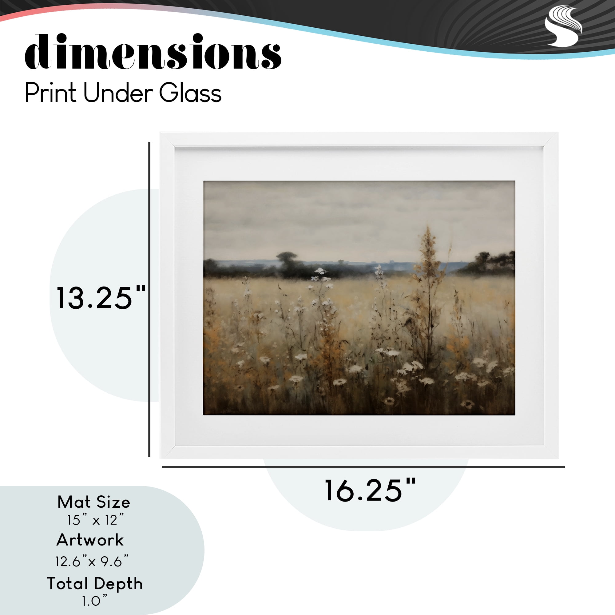 Stupell Industries Country Wildflowers in Misty Meadow White Framed Print Under Glass, design by Creative Studio