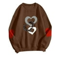 thumbnail image 4 of yievot Women's Valentine Sweatshirts Crew Neck Pullover Heart Loose Sweatshirt, 4 of 5