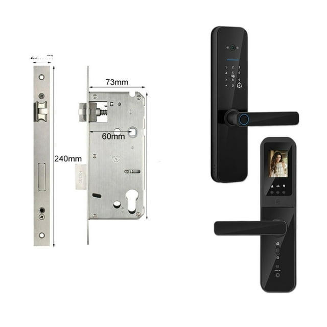 Door Lock, Tuya Digital Electronic Smart Door Lock With Biometric Camera Fingerprint Smart Card Password Key Unlock ,Easy to Install