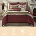 thumbnail image 3 of Lanco Caval Diamond 10 Piece Comforter Set, Burgundy, California King, Fill Polyester, Geometric,Jacquard Home Decor, 3 of 7