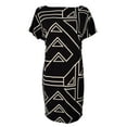 thumbnail image 4 of RALPH LAUREN $145 Women New 1155 Black Ivory Geometric Shift Dress XS Petite B+B, 4 of 4