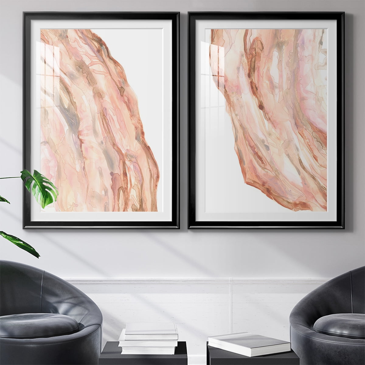 Wexford Home Rose Quartz I Premium Framed Print, 22.5" x 30.5" - Ready to Hang, Black (Set of 2)