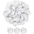 thumbnail image 1 of 100-Pack Blank White Paper Metal Split 1-Inch Ring Key Labels, Round Tags with Metal Rims for Labeling Car or Household Keys, Luggage, Garage Sales, Pet Collars, 1 of 5