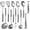 Silver, variant on 304 Stainlss Steel Kitchen Utensils Set, 11 Pcs Long Metal Cooking Utensil Gadgets Tools Set with Spatula, Ladle, Spoon, Ladle, Skimmer, Tunner, Pasta Server, Tongs(Silver, Dishwasher Safe)