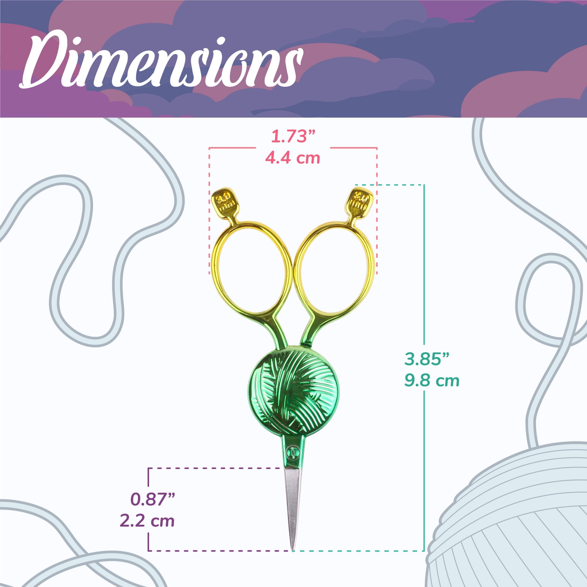 JulbileeYarn Yarn Ball Embroidery Scissors - Lush - 30 Scissors