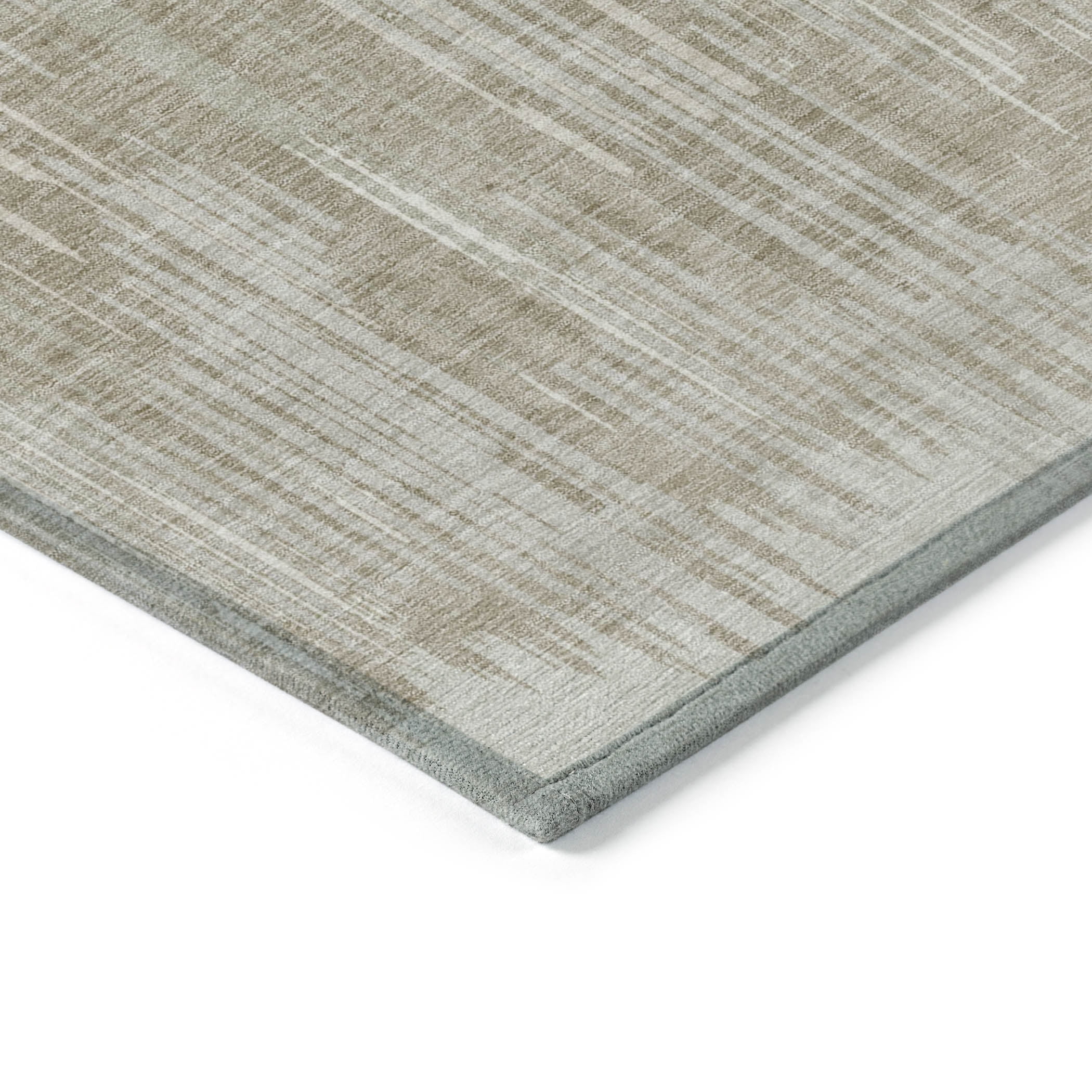 Addison Rugs Chantille Indoor/Outdoor Transitional Stripes Beige Washable Round Rug, 8' x 8'