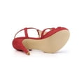 thumbnail image 5 of BLISSFUL STEP Women T Strap Slingback Platform Stiletto Heel Sandals Red 8, 5 of 8
