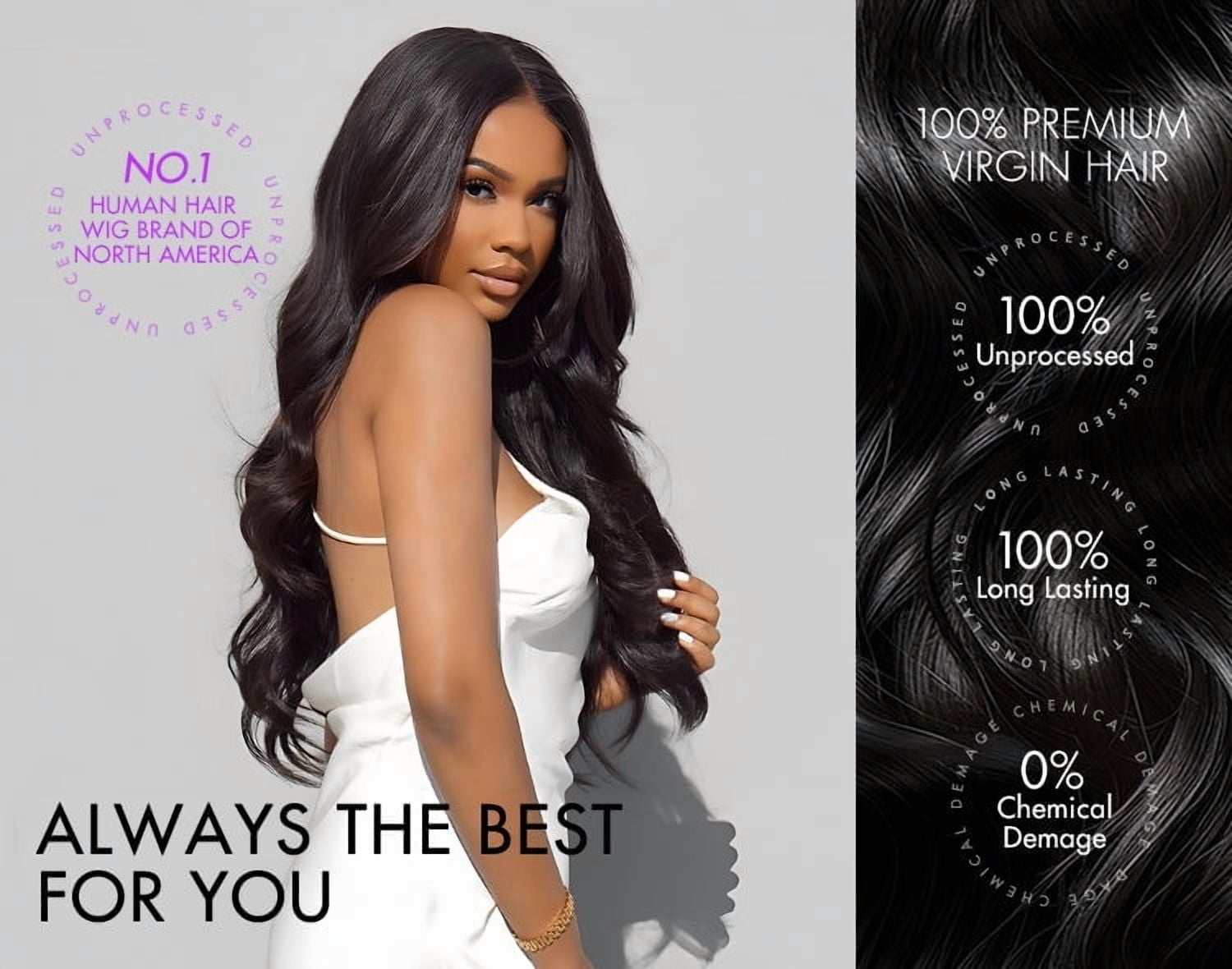 LUVME 14in Deep Wave 1pc Best Virgin 100% Human Hair Bundle