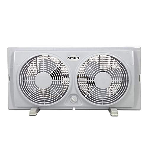 Optimus F-5280 7-Inch Twin 2-Speed Window Fan White