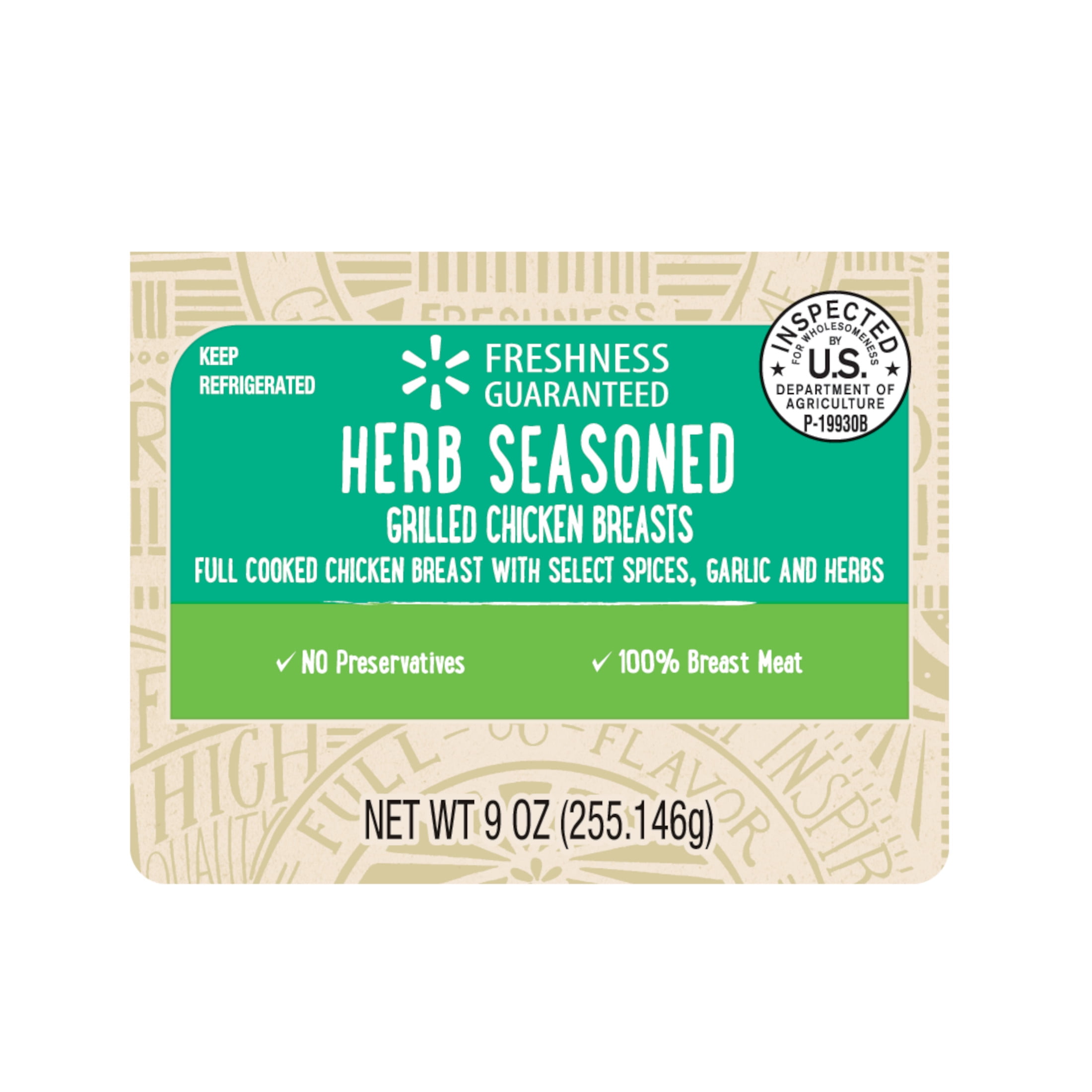 Freshness Guaranteed Herb Seasoned Grilled Chicken Breast 2 Pieces, 9 Oz
