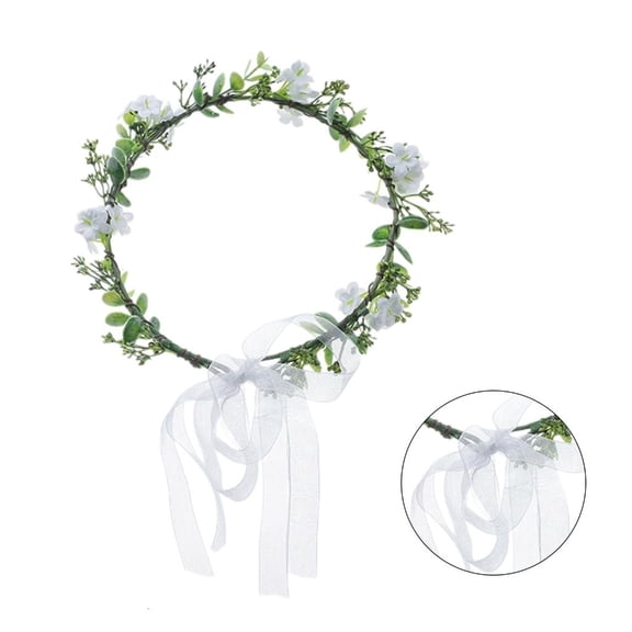 Giaone Flower Headbands Floral Garlands Crown Bride Flower Party Supply White