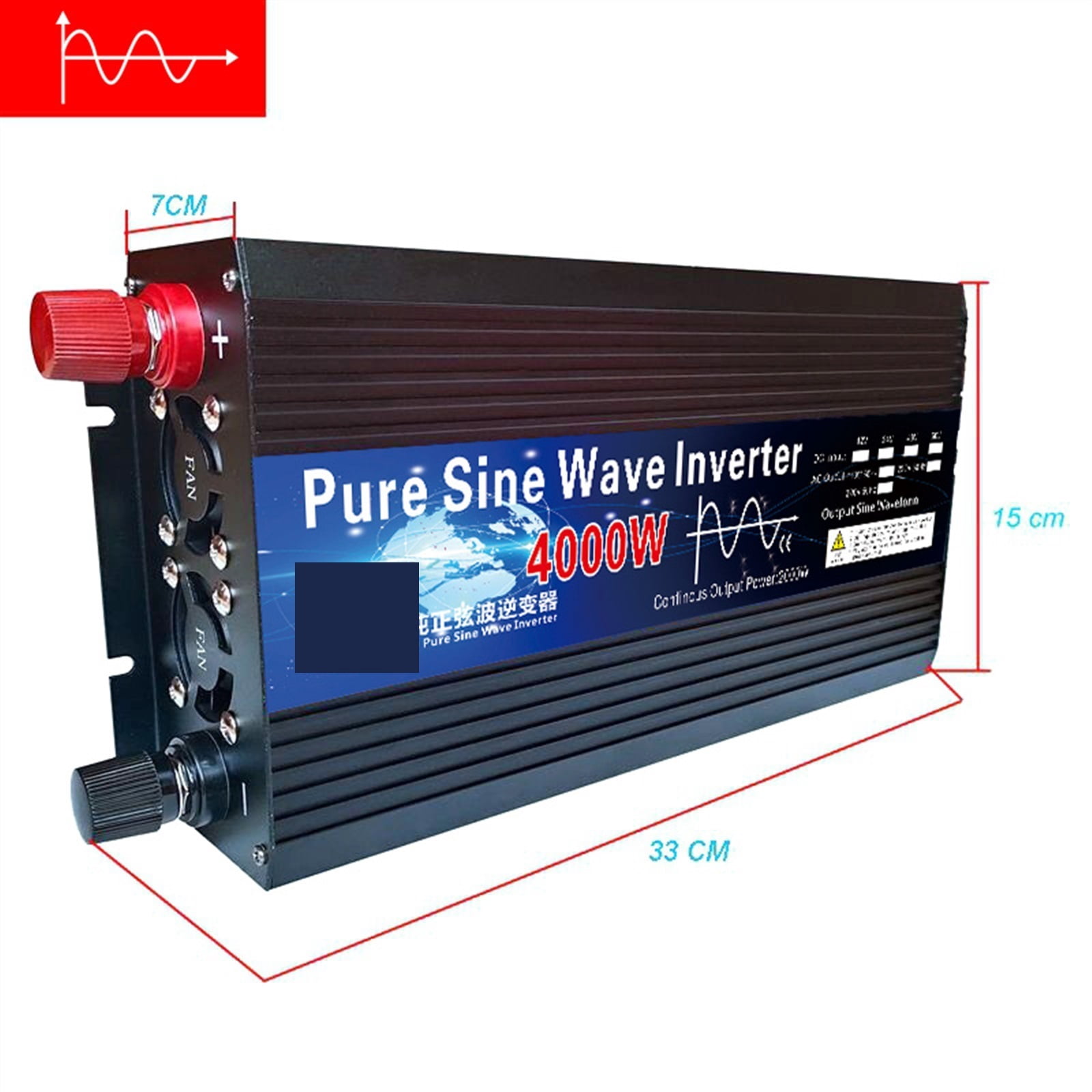 Pure Sine Wave Inverter 12V 24V 48V 60V 220 3000w 4000w Voltage Transformer Solar Power Inverter DC12V To AC 220 Converter LED ,Portable Design