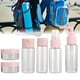 thumbnail image 1 of Juego de botellas vacías de viaje, 7 piezas/juego, juego de botellas de viaje vacías reutilizables portátiles, kit de botellas de maquillaje multifuncional, 1 of 9