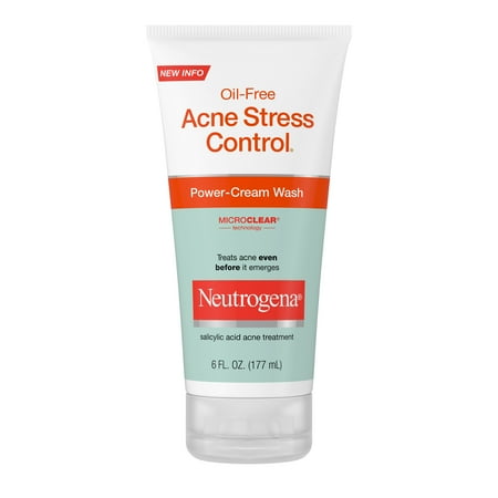 Neutrogena Oil-Free Acne Wash Cream Facial Cleanser, Acne Prone Skin, Acne Fighting, 6 fl oz