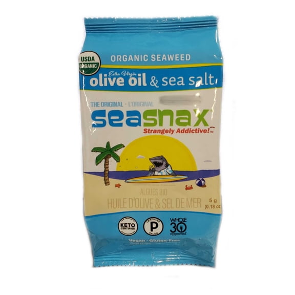 SeaSnax Organic Roasted Seaweed Snack, Original, 0.18 Ounce (Pack Of 12)