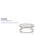 thumbnail image 4 of Flash Furniture Astoria Collection Round Coffee Table - Modern Clear Glass Coffee Table with Brushed Gold Frame, 4 of 8