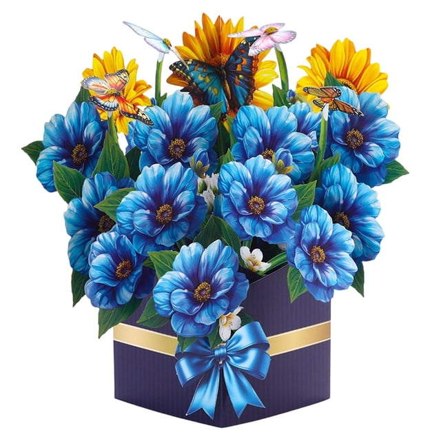 Tarjetas 3D con ramo de papel, tarjetas de San Valentín, tarjetas de felicitación «Forever Valentine» con sobre y nota, temporada de graduación, Día de la Madre (8 estilos)