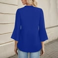 thumbnail image 6 of Clearance under 10$ Sevevn Summer And Spring Fashion Women Solid 3/4 Sleeve T-shirt Pullover V-Neck Top Blouse Savings Up to 30% Off Blue L, 6 of 6