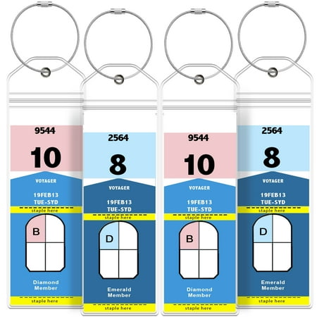 GreatShield Cruise Luggage Tag Holder (4 Pack) Zip Seal & Steel Loops, Water Resistance PVC Pouch for Royal Caribbean and Celebrity Cruise (Best Luggage For Cruise)