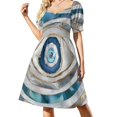 thumbnail image 2 of Vestido de manga corta con estampado de pollos sin costuras, ideal para el baile de graduación, verano 2025, 2 of 7