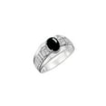 thumbnail image 6 of RYLOS Men's Rings 14K White Gold Ring Classic Designer Style 8X6MM Oval Gemstone & Diamond Ring Cabochon Onyx Birthstone Rings For Men Size 10, 6 of 7