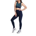 thumbnail image 3 of Fangasis Women Yoga Pants Elastic Waisted Leggings High Waist Bottoms Ladies Stretch Tights Skinny Gym Trousers Navy Blue XL, 3 of 6