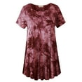 thumbnail image 6 of VEPKUL Plus Size Blouse for Women Short Sleeve Casual Shirt Tunic Tops Down Neck T-Shirt Loose Shirt T11-WineRed_1X, 6 of 7