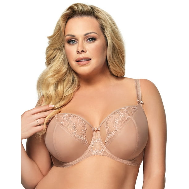 Gorsenia Maryland K604 Beige Embroidered Non-Padded Underwired Full Cup Bra  32J (GG UK) 
