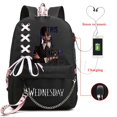 thumbnail image 2 of Wednesday Addams Backpack USB Charge Anime Cosplay School Bags for Boys Girls Gift Capacity Laptop School Mochilas qiuyongming unisex, 2 of 2
