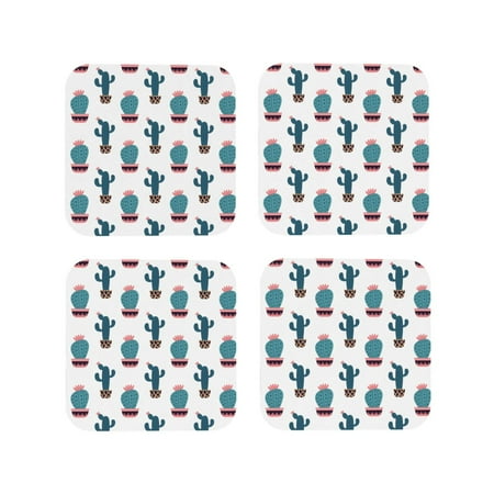 

Leather Coasters with Heat-resistant for Drinks Cactus leopard potted plant Cup Coasters Cup Pad Mat for Tabletop Protection Coffee Table Office Desk and Housewarming Gift