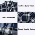 thumbnail image 2 of Yunbao Mens Cotton Pajama Sets Short Sleeve Sleepwear Button Down Loungewear Pjs with Pockets, 2 of 6