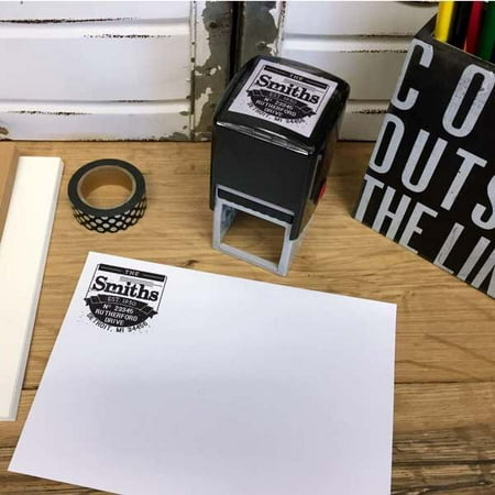 Personalized Square Self Inking Rubber Stamp - The Smiths