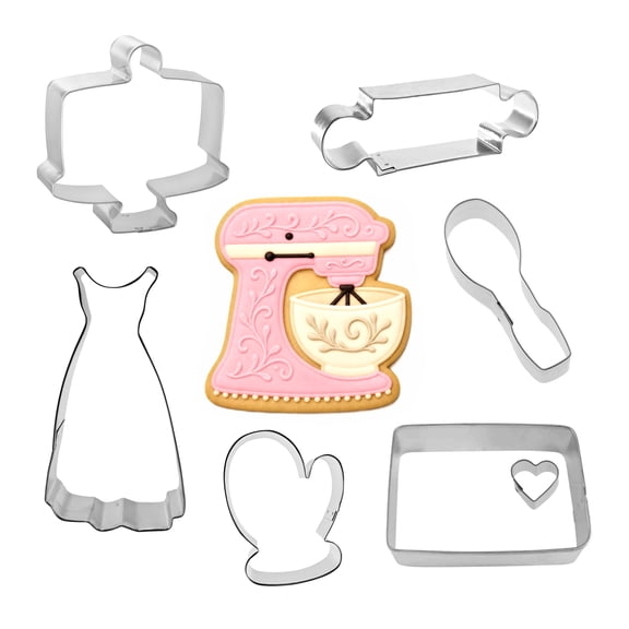 Baking 8 Piece Cookie Cutter Set - Oven Mitt, Cake Stand, Mixer, Rolling Pin, Apron Cookie Cutters - The Cookie Cutter Shop - Tin Plate Steel