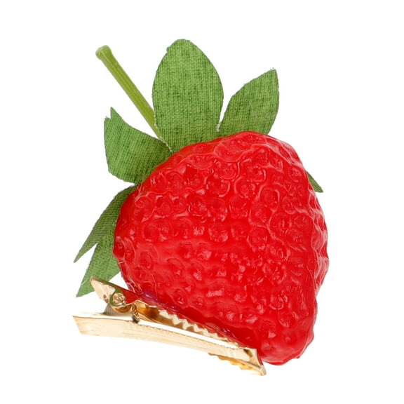 Raindrops Strawberry Shaped Plastic Hair Clip Red Cute Accessory for Women 1Pack 2.4x1.4x1.4in