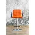 thumbnail image 3 of Bowery Hill Contemporary Metal Adjustable Bar Stool in Orange, 3 of 9