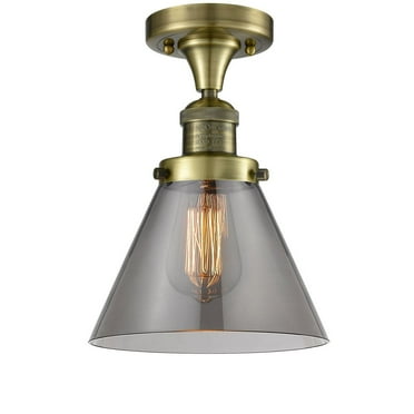 Innovations 1-LT Vintage LED Large Bell 8" Flush Mount - Antique Brass - 517-1CH-AB-G73-LED