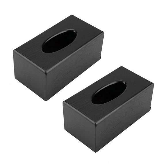 2X Caja de PañUelos Caja de PañUelos de Madera Rectangular Caja de PañUelos de Madera de Elegancia Natural