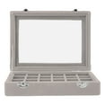 thumbnail image 1 of Small Velvet Jewelry Box Organizer 24, Practical 24 Compartments Jewelry Organizer Box Removable  For Household Gray, 1 of 8