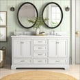 thumbnail image 4 of Harper 60" Double Bathroom Vanity with White Cabinet and Quartz Top, 4 of 8