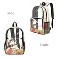 thumbnail image 2 of COEQINE Clear School Backpack for Girls, 17 Inch Transparent PVC Book Bag Heavy Duty See Through Bookbag for Women, Lightweight Travel Daypack for College Work, Flower Hedgehod Guitar, 2 of 7