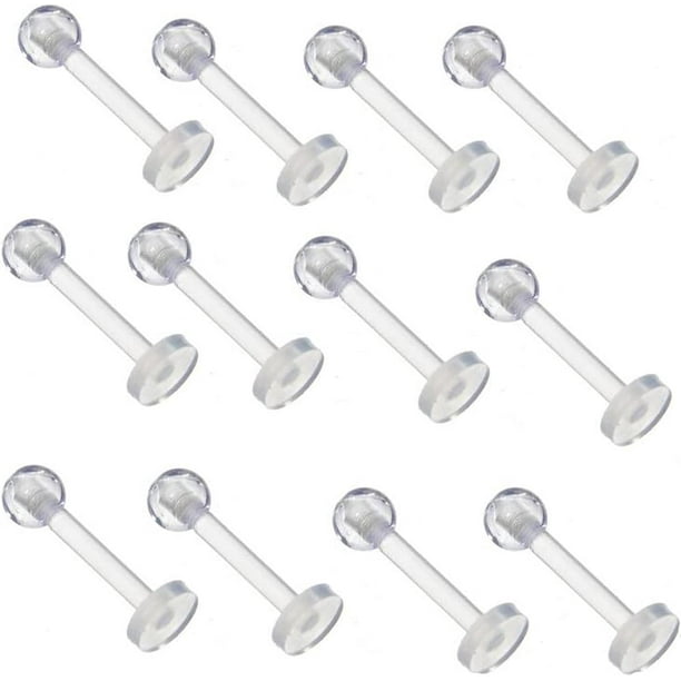 cotry 30PCS 16G Transparent Lip Rings Acrylic Clear Lip Bars Clear Lip Studs Lip Studs Nose Studs Tragus Retainer Pierci Walmart