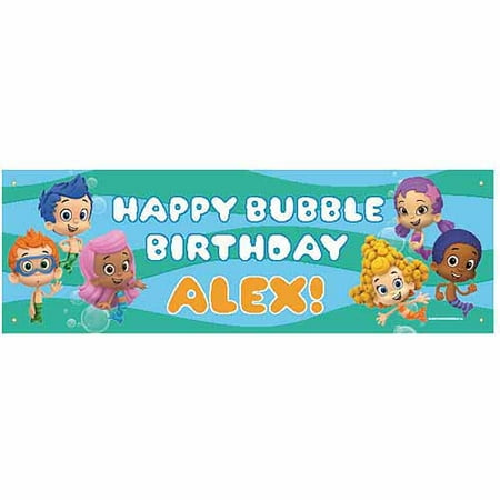 Personalized Bubble Guppies Birthday Banner Walmart Com