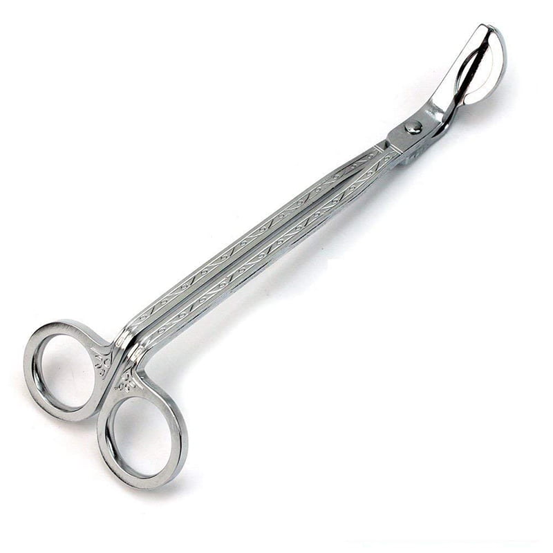 Stainless Steel Handle Candle Candle Wick Trimmer Scissors Snuffer Silver 