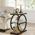thumbnail image 7 of Tribesigns End Table, Wood Side Table with Black Metal Frames, Narrow End Table with 3 Storage Shelves for Living Room, 7 of 7
