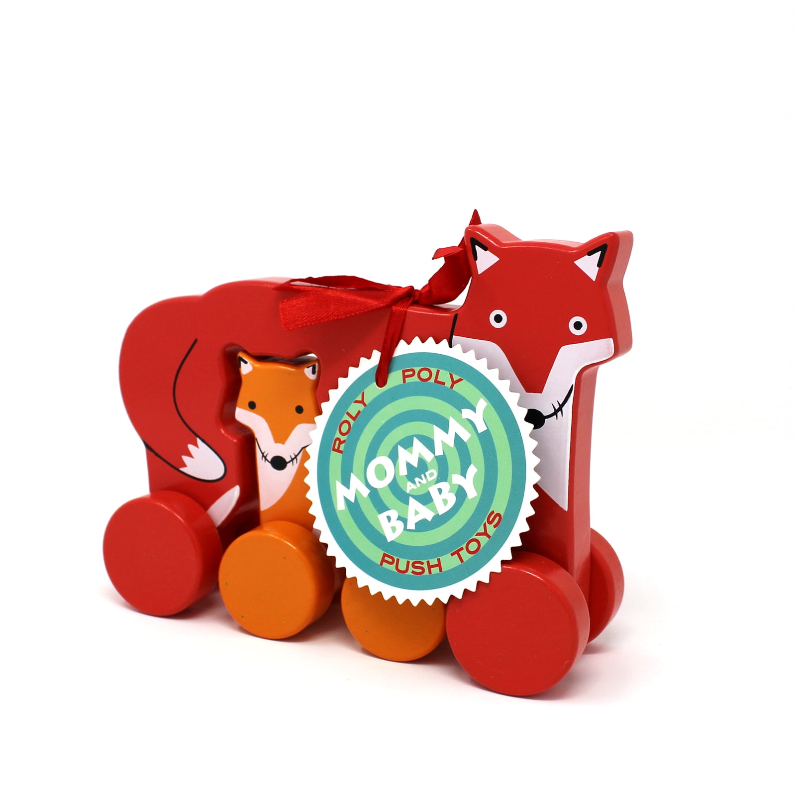 Jack Rabbit Creations Fox Mommy & Baby Roly Poly Push Pull Toy ...