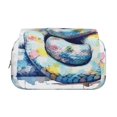 thumbnail image 2 of Sikiie Watercolor Snake Print Flip Double-layer Pencil Case, All-purpose Stationery Bag for Study and Office, Zipper Design, Unisex, 2 of 7